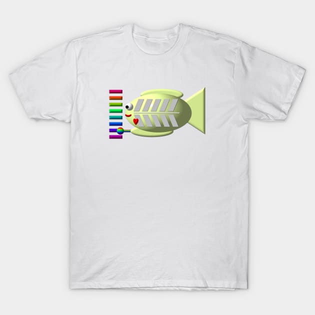 X-Ray Fish Playing a Xylophone T-Shirt by CuteCrittersWithHeart